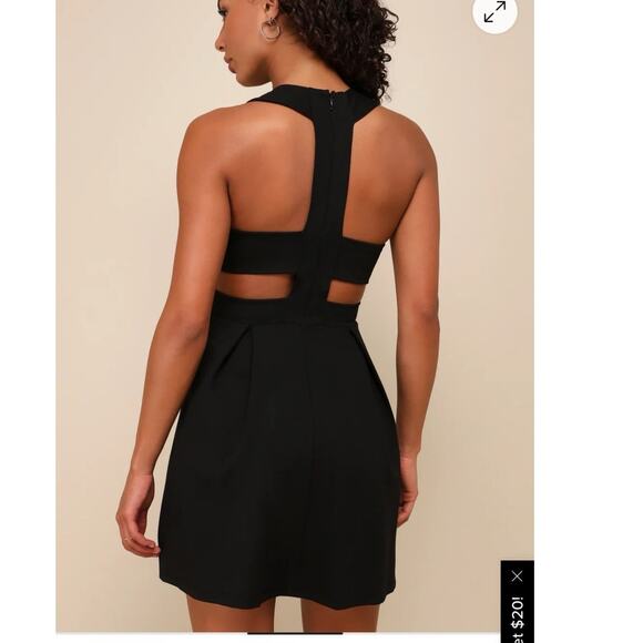 Lulus Cut out and About Black Skater Dress Small NWT - Picture 3 of 13